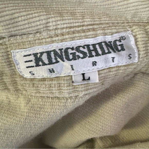 Kingshire shirts button down beige tan fashion structure velour velvet soft - Picture 7 of 7